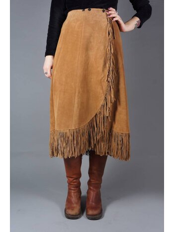 70s Suede Midi CowGirl Skirt