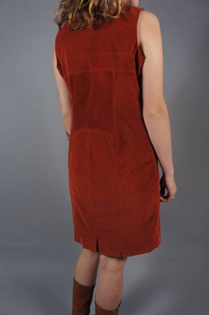 70er Cord Pinafore Etuikleid