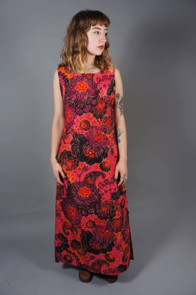 70er Psychedelisches Maxikleid Jane