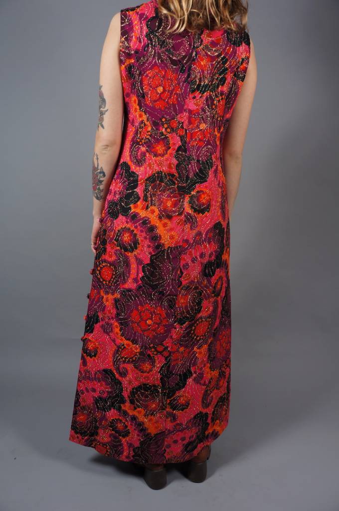 70er Psychedelisches Maxikleid Jane