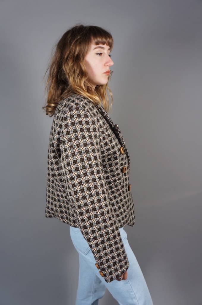 80er Doppelreihige Tweedjacke Tammy