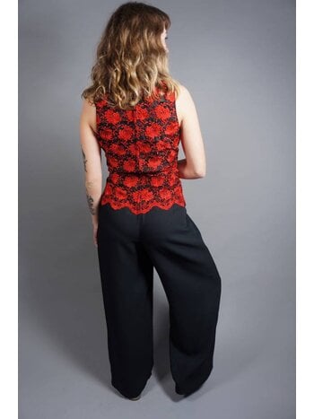 Lace Jumpsuit with Flare Pants