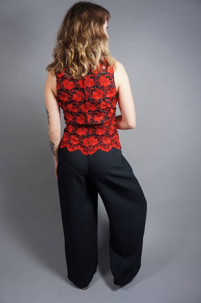90s Lace Jumpsuit with Flare Pants