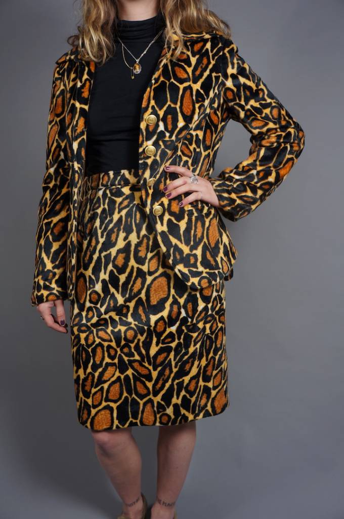 90s Leopard Printed Co-Ord Set