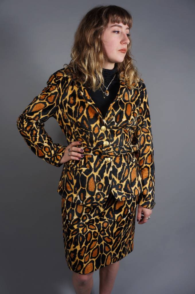 90s Leopard Printed Co-Ord Set