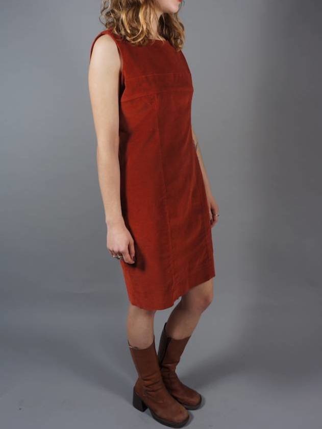 70er Cord Pinafore Etuikleid