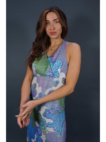70er Psychedelisches Maxikleid