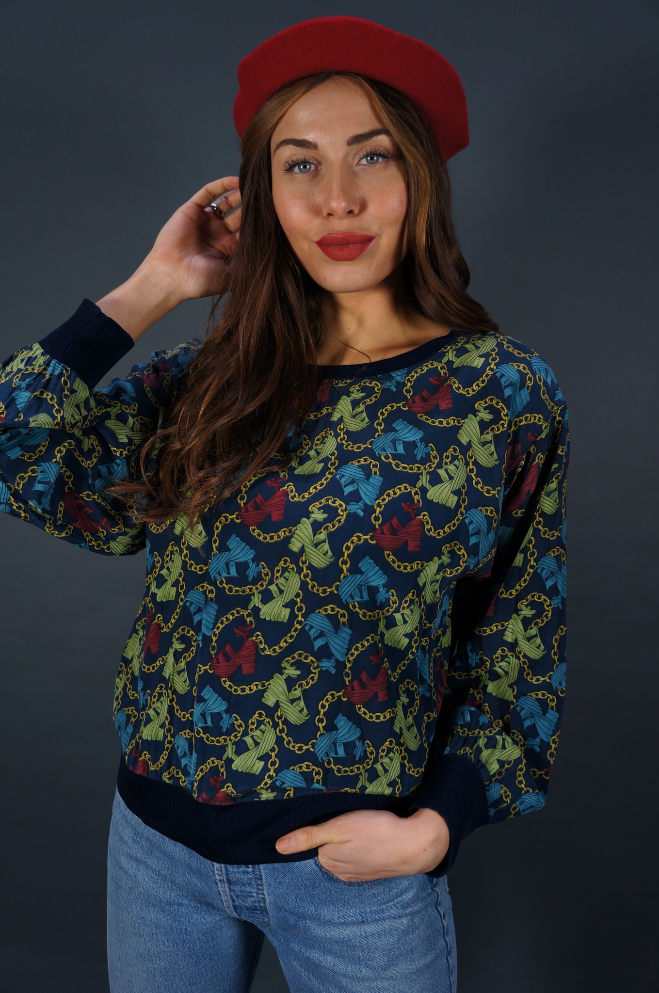 Salvatore Ferragamo Silk Blouse Chains