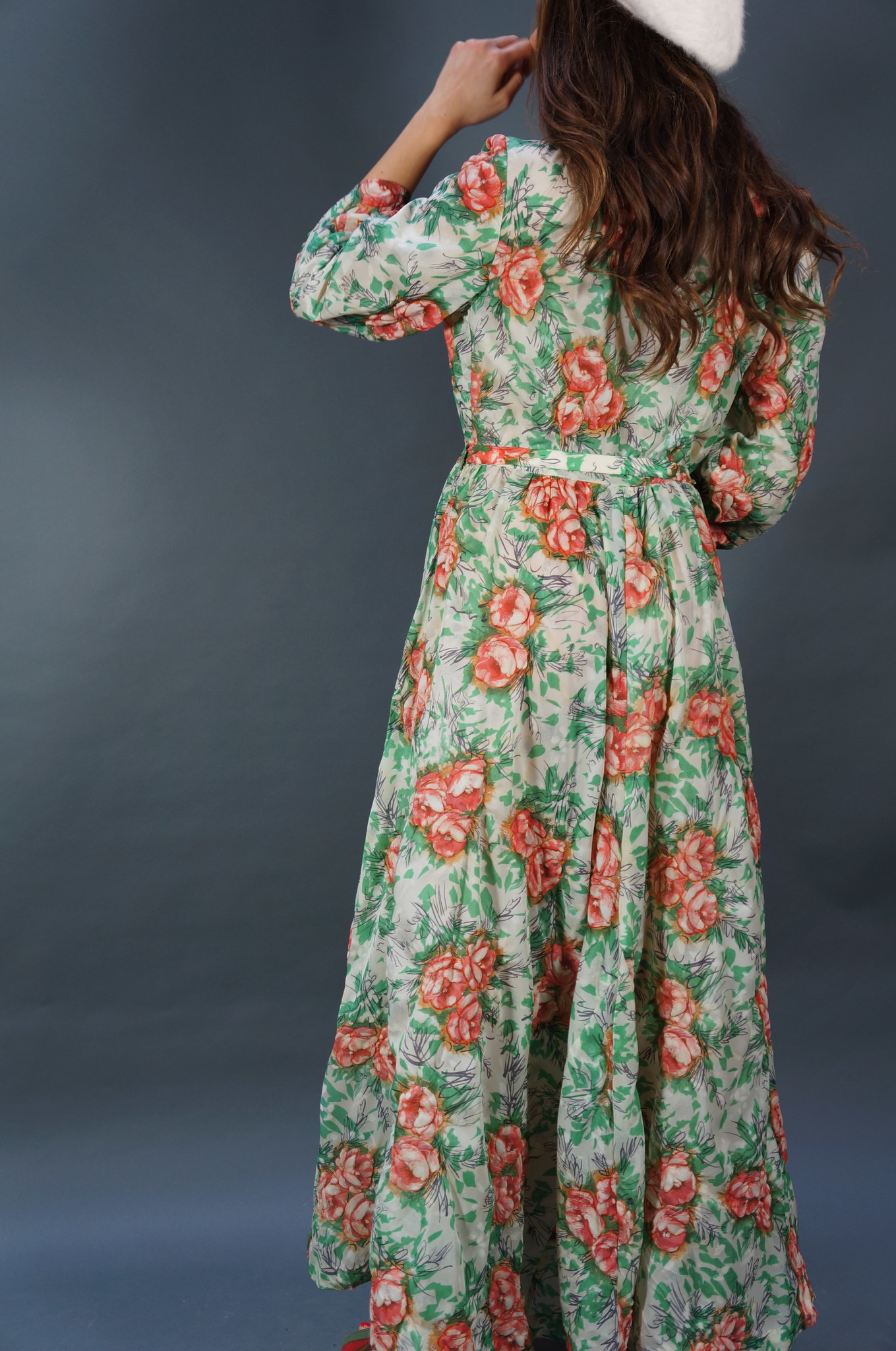50s Flower Maxi Dress