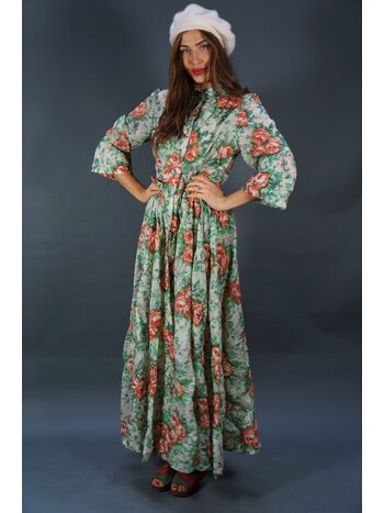 50s Flower Maxi Dress