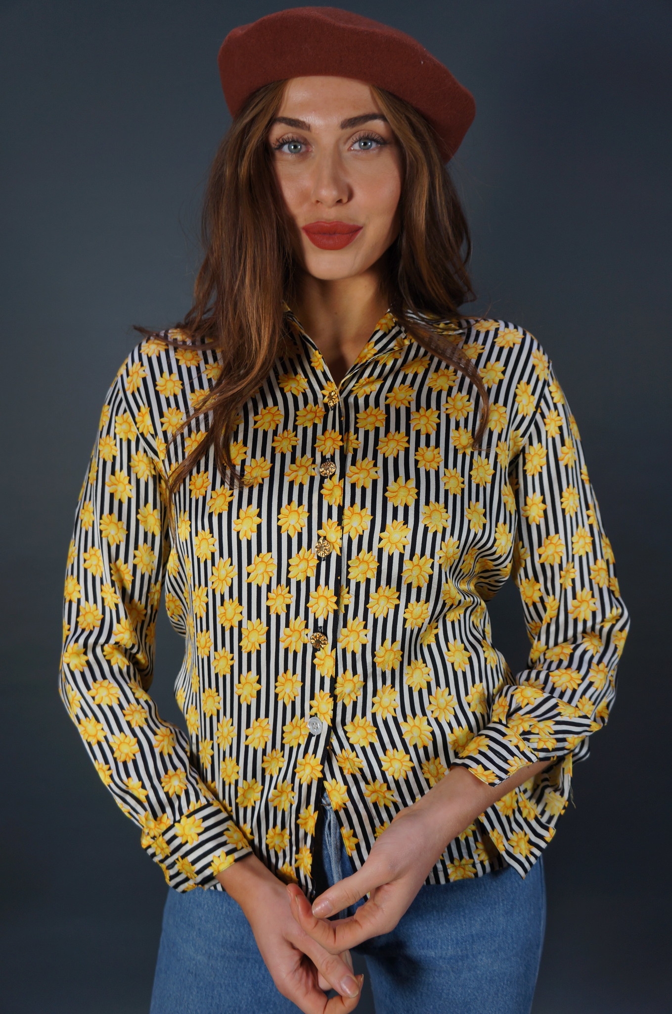 Escada Sunflower Silk Blouse