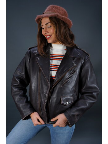 Leather Biker Jacket Growl