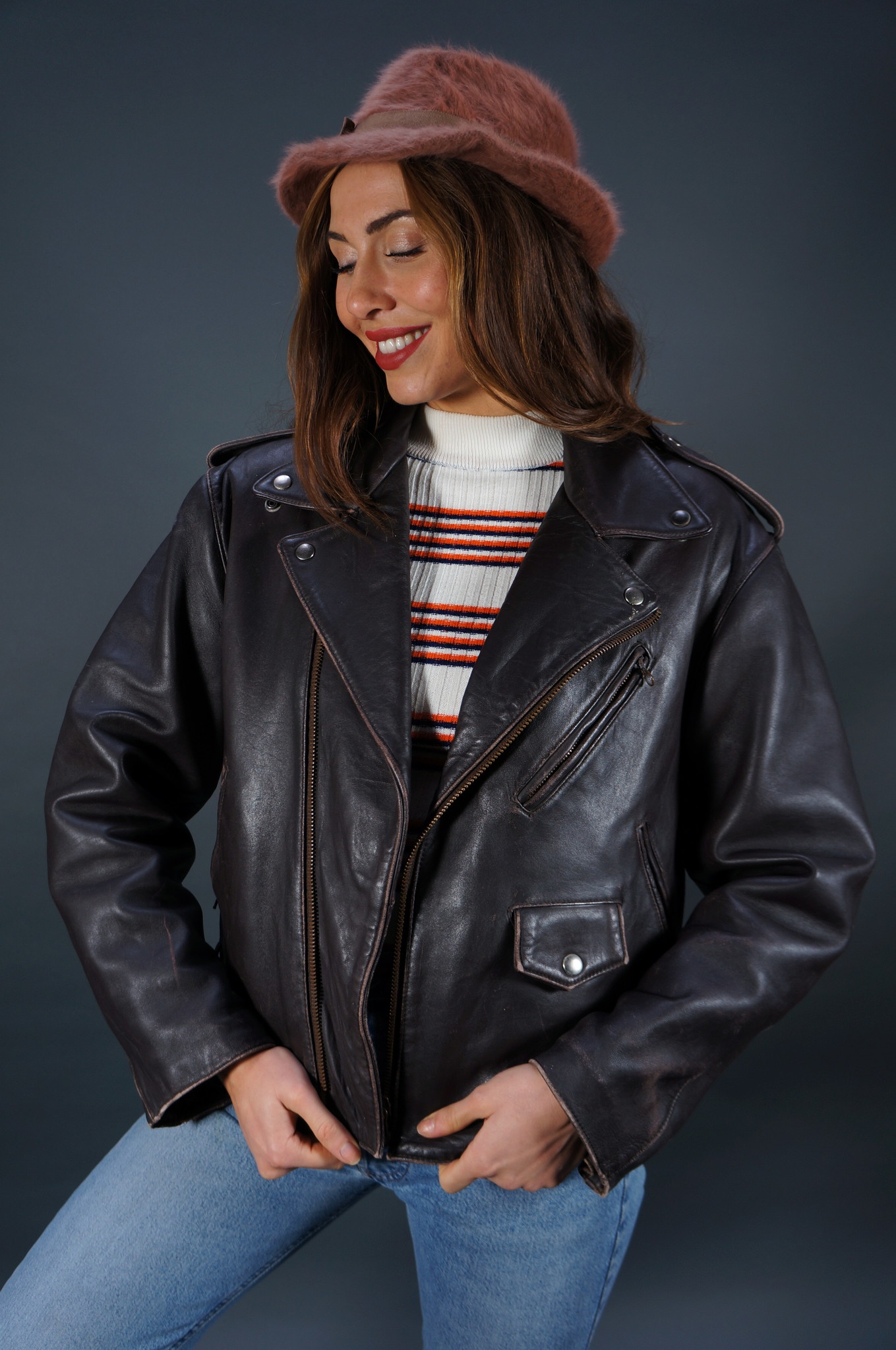 Leather Biker Jacket Growl