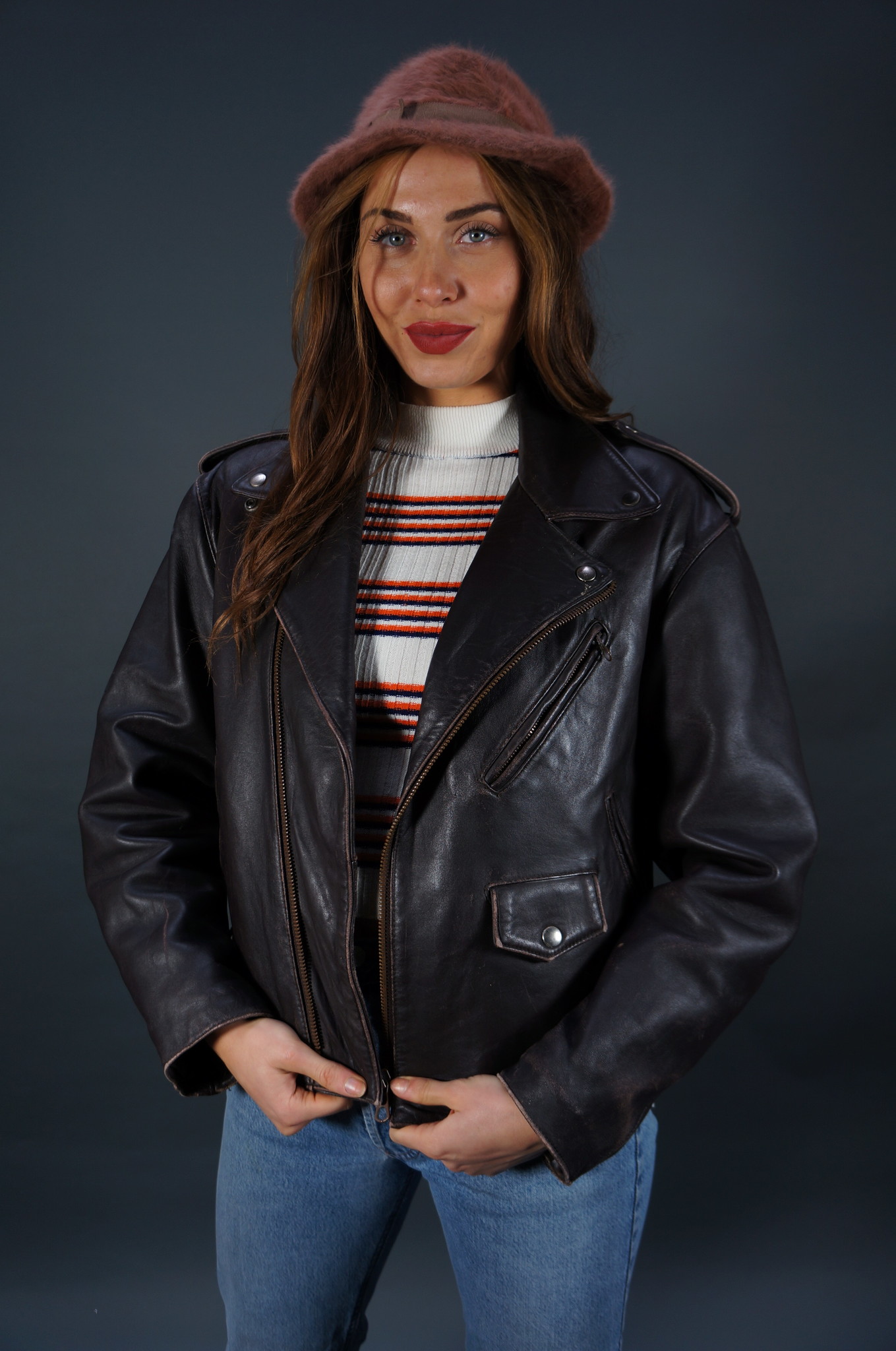 Leather Biker Jacket Growl