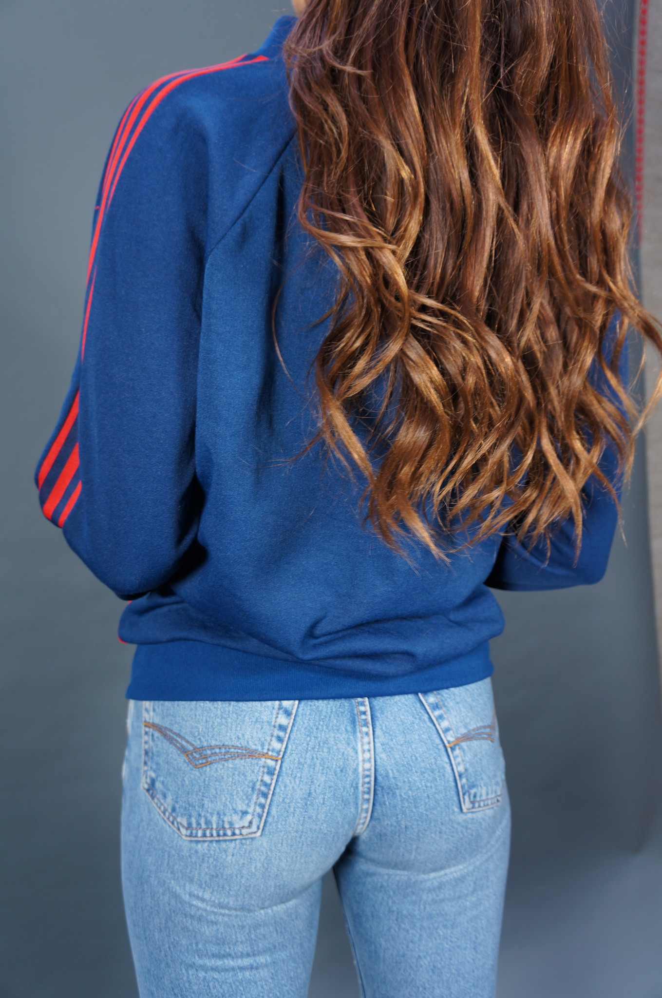 70er Adidas Trainingsjacke — Blau / Rot