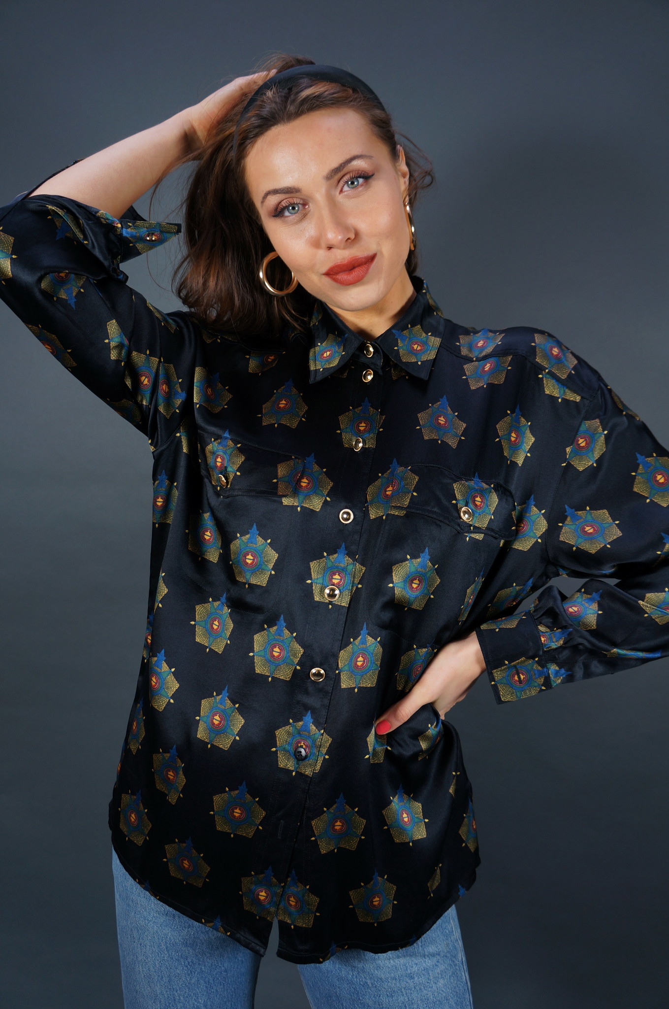 Escada Seidenbluse — Schwarz