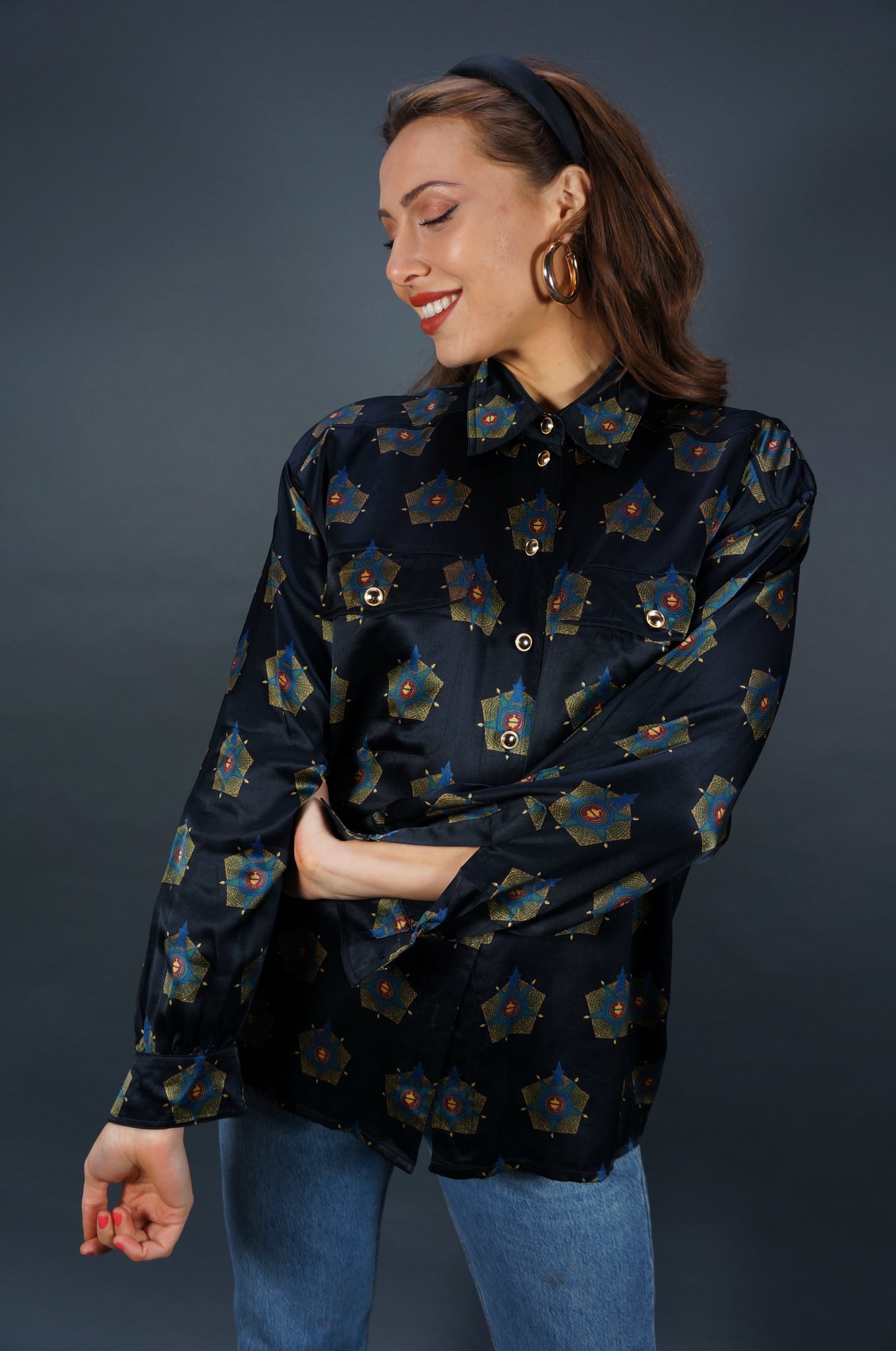 Escada Seidenbluse — Schwarz
