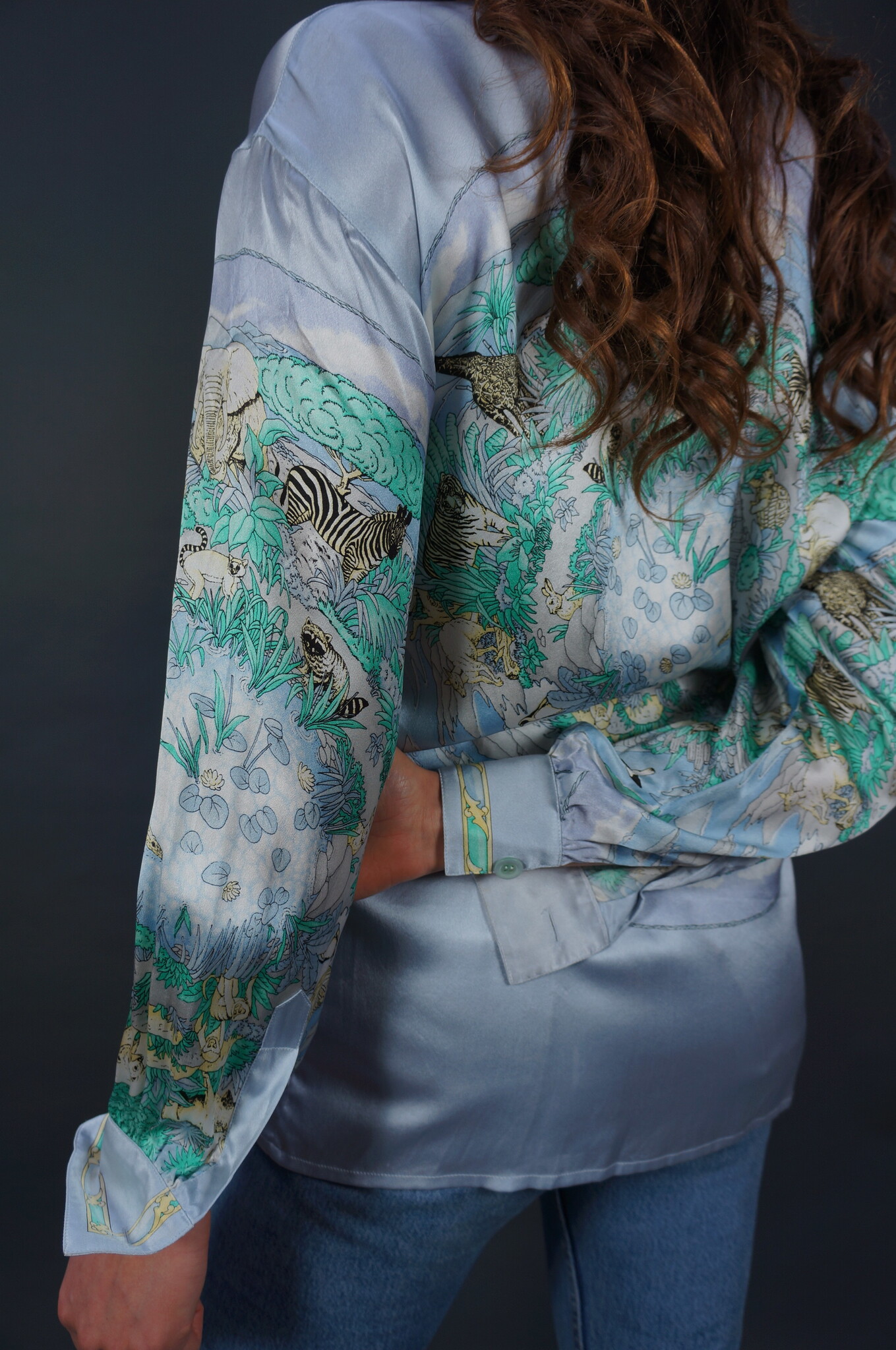 Escada Silk Blouse Animal World