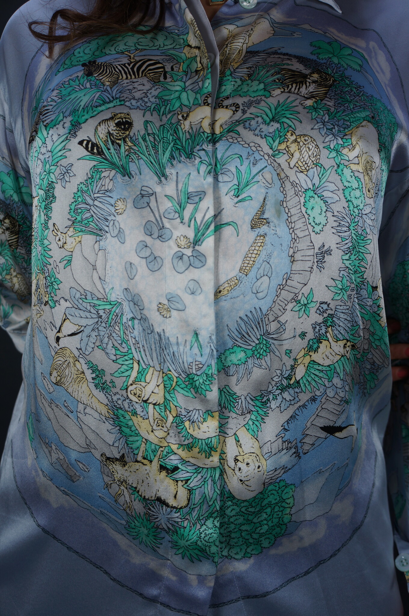 Escada Silk Blouse Animal World
