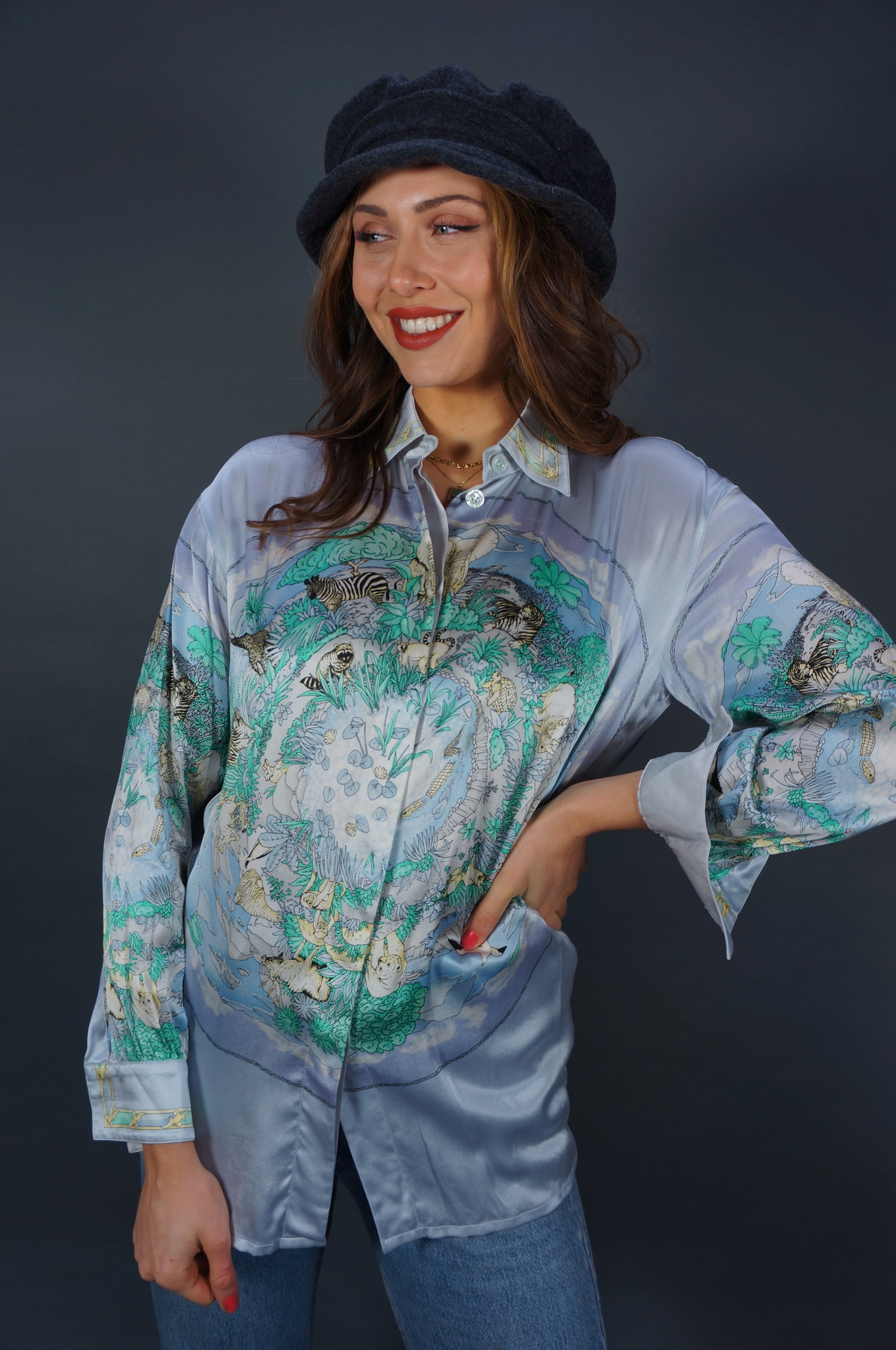 Escada Silk Blouse Animal World