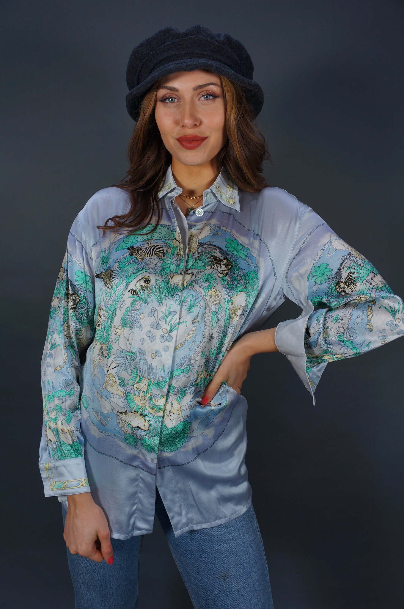 Escada Silk Blouse Animal World