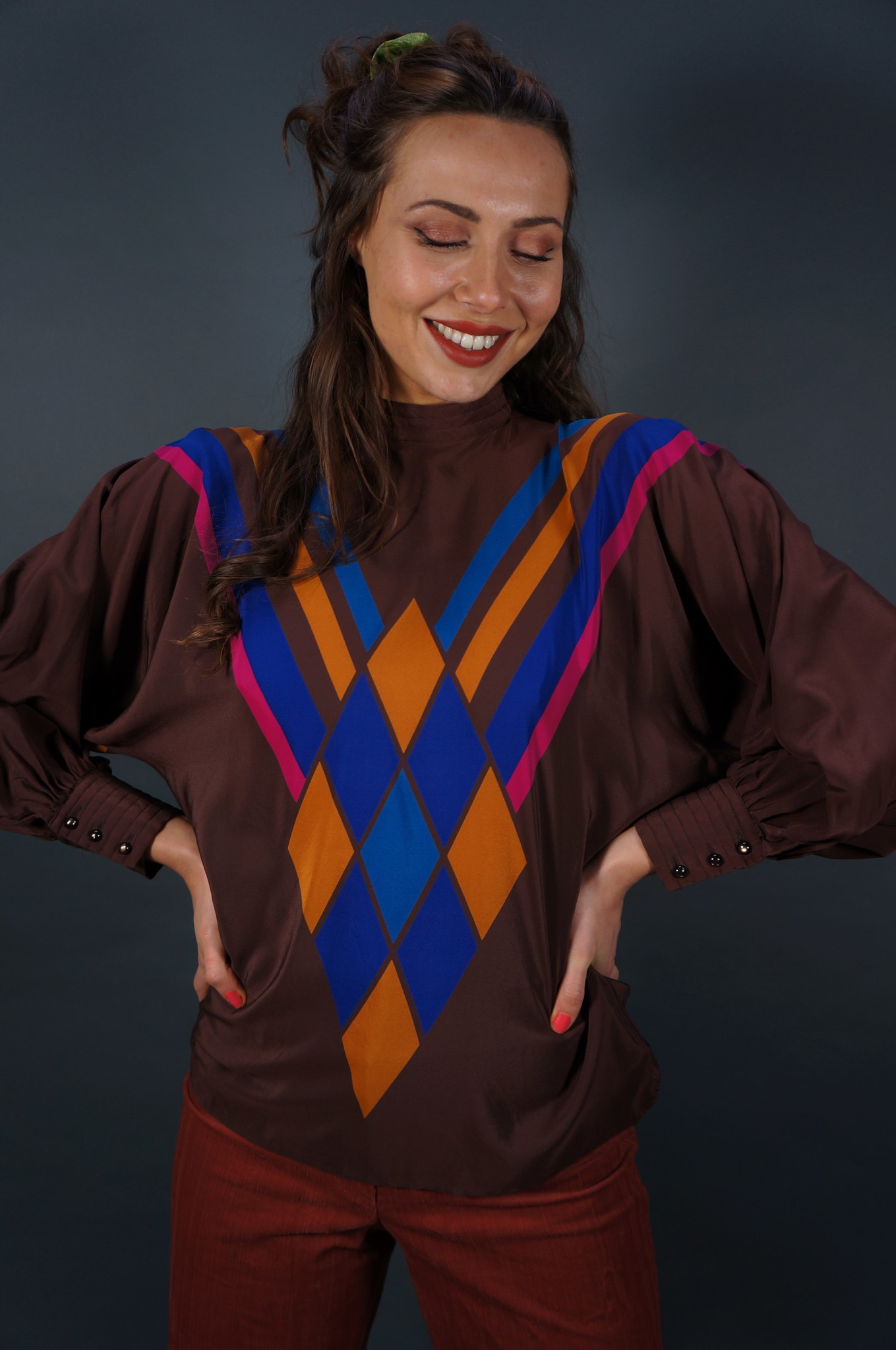 Escada Geographic Blouse Silk