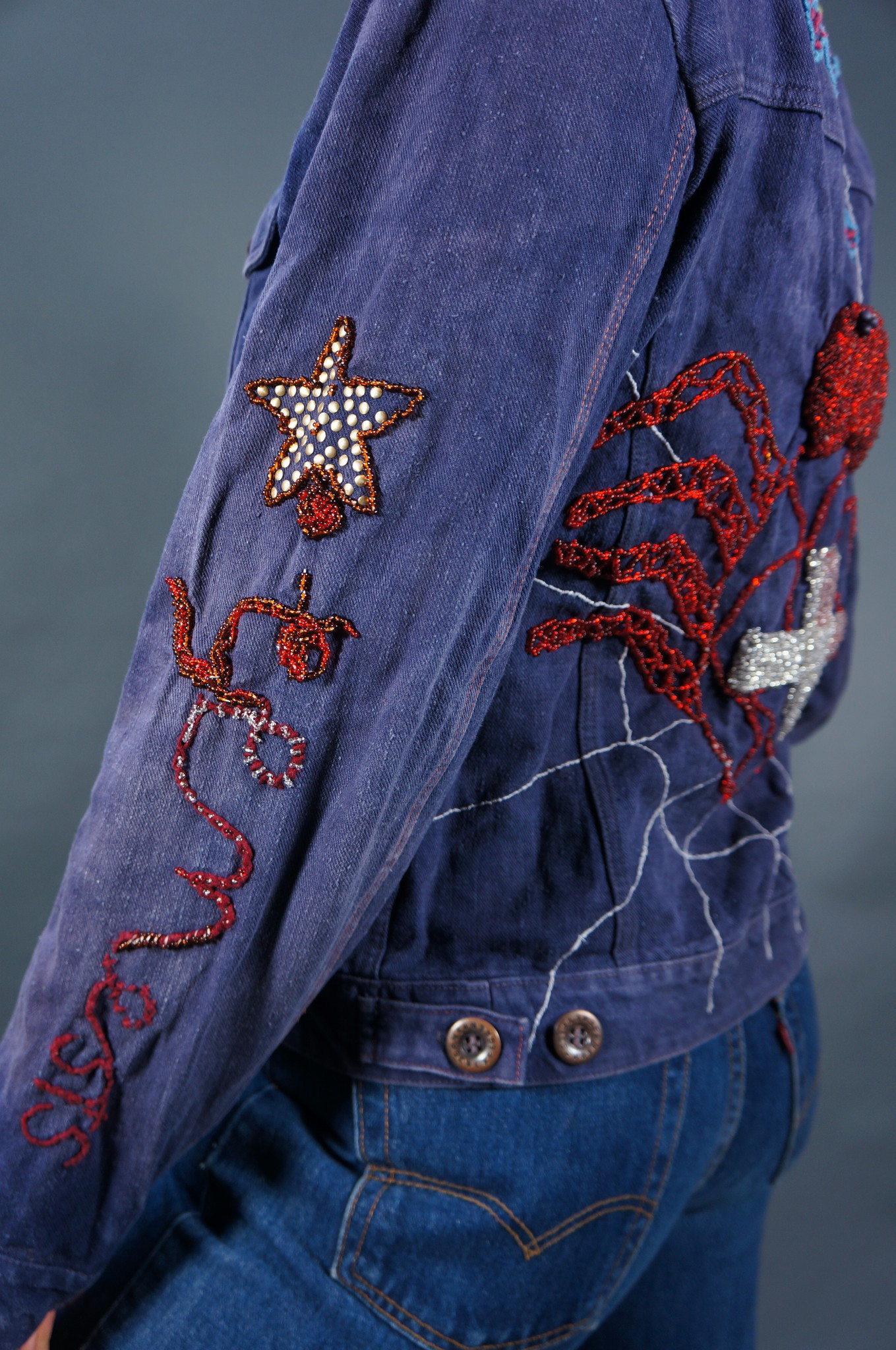 Kraftwerk Spider Beaded Jeans Jacket