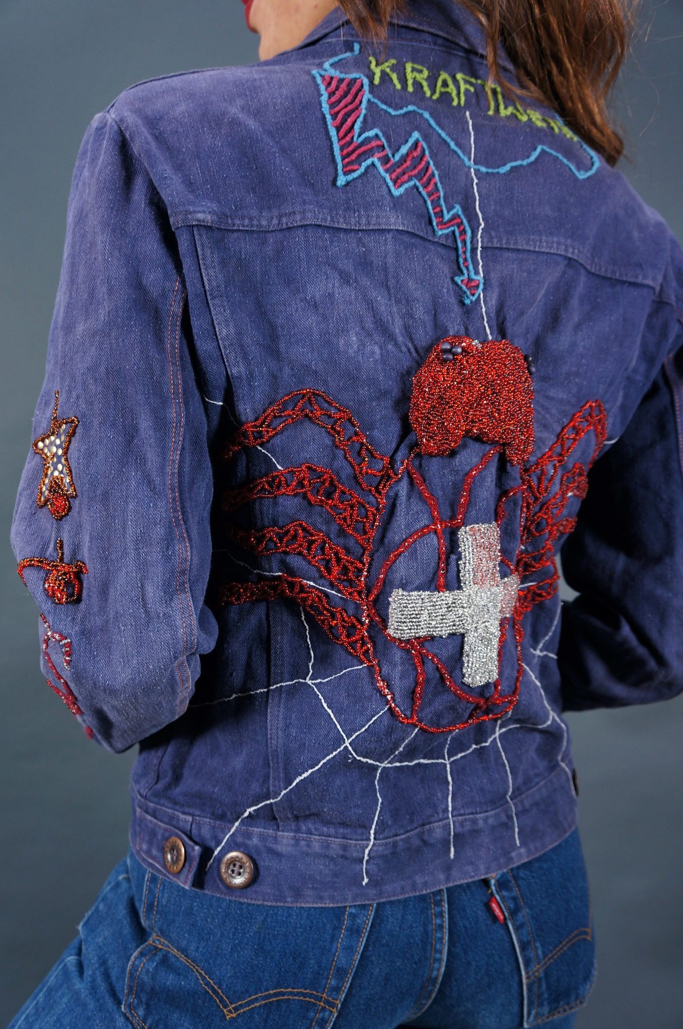 Kraftwerk Spider Beaded Jeans Jacket