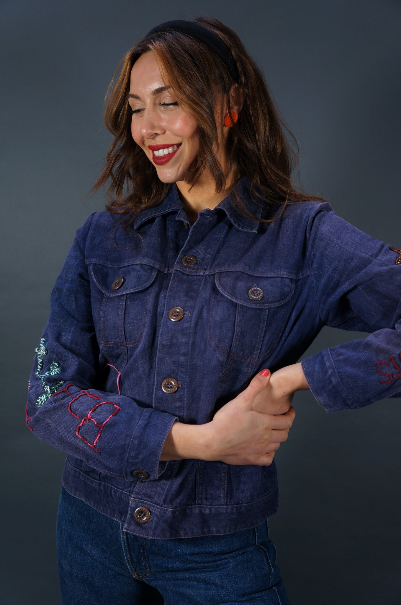 Kraftwerk Spider Beaded Jeans Jacket