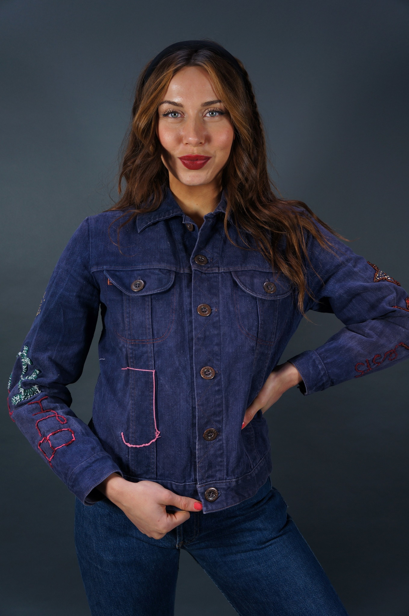 Kraftwerk Spider Beaded Jeans Jacket