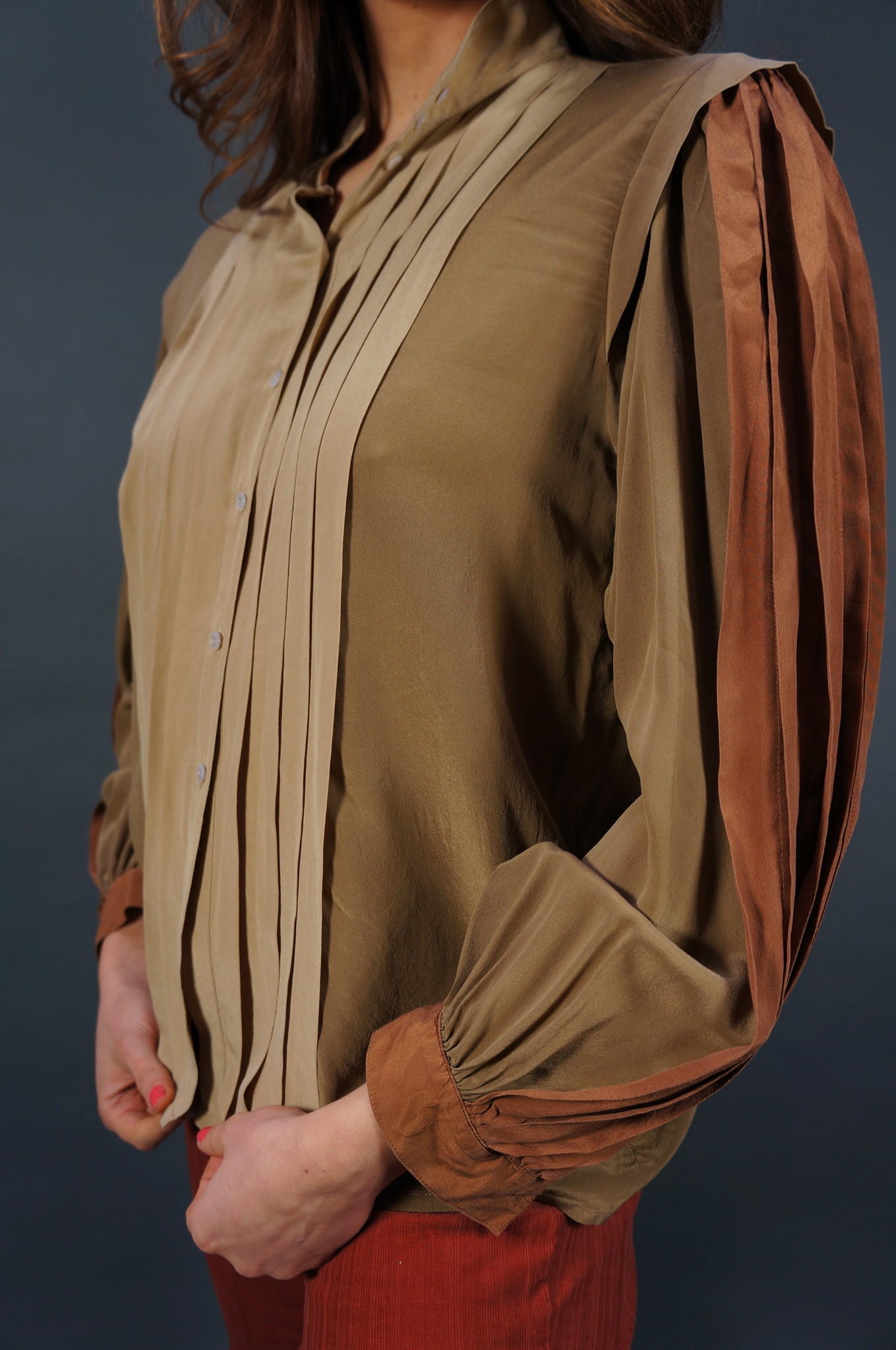 Escada Sleeve Blouse Silk
