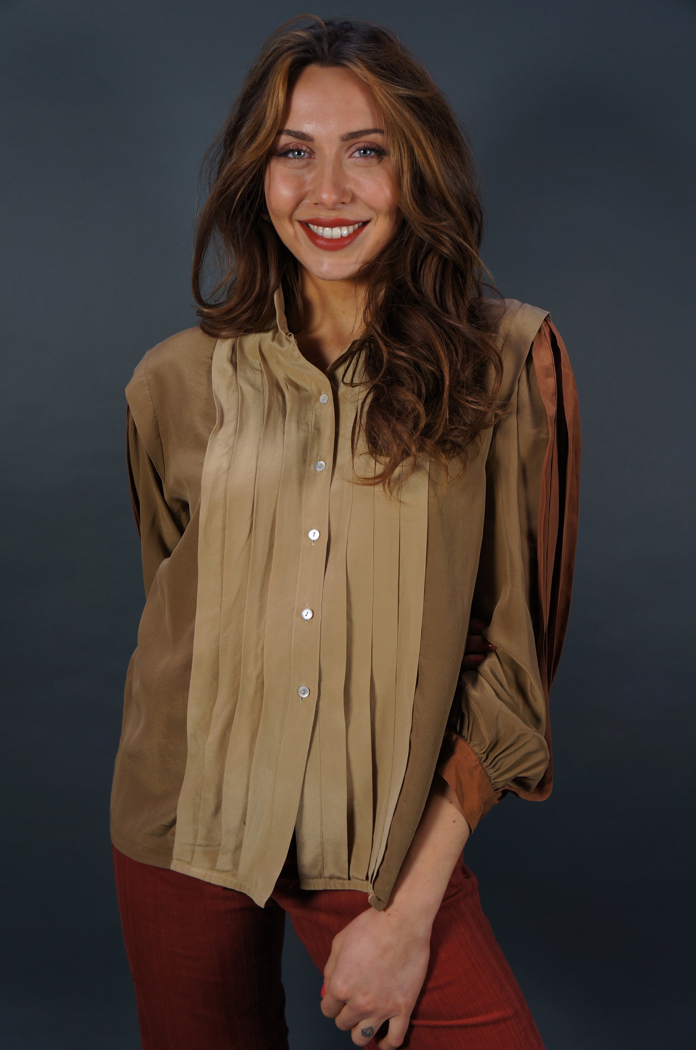 Escada Sleeve Blouse Silk