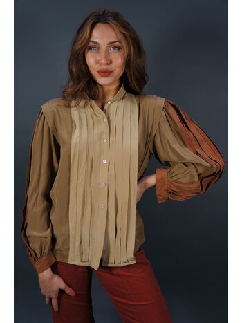 Escada Bluse mit Statement-Ärmeln Seide