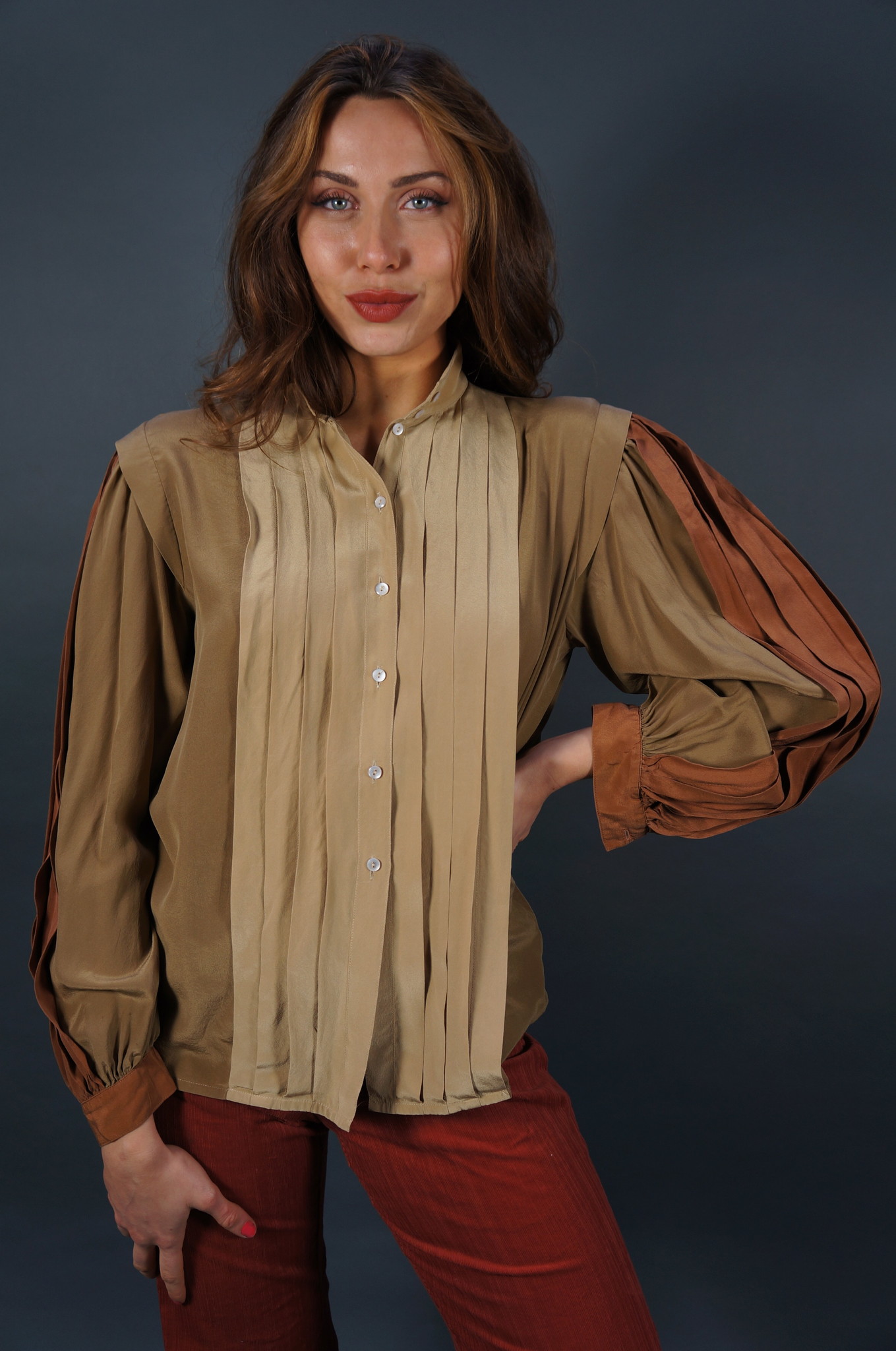 Escada Sleeve Blouse Silk
