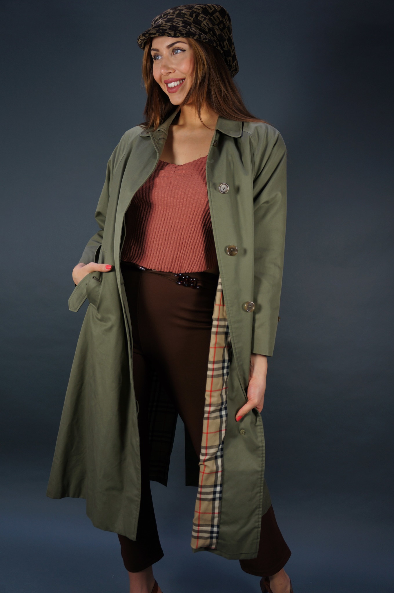Burberry Trench Coat — Khaki Green