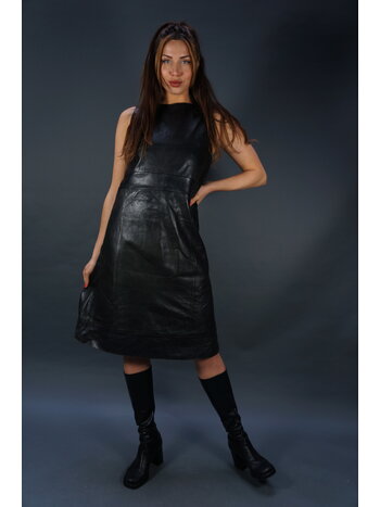 70er Leder Lara Kleid
