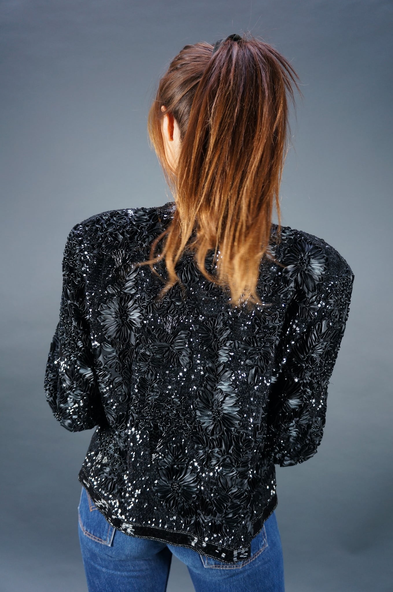 Seide Blumen Sequin Jacke