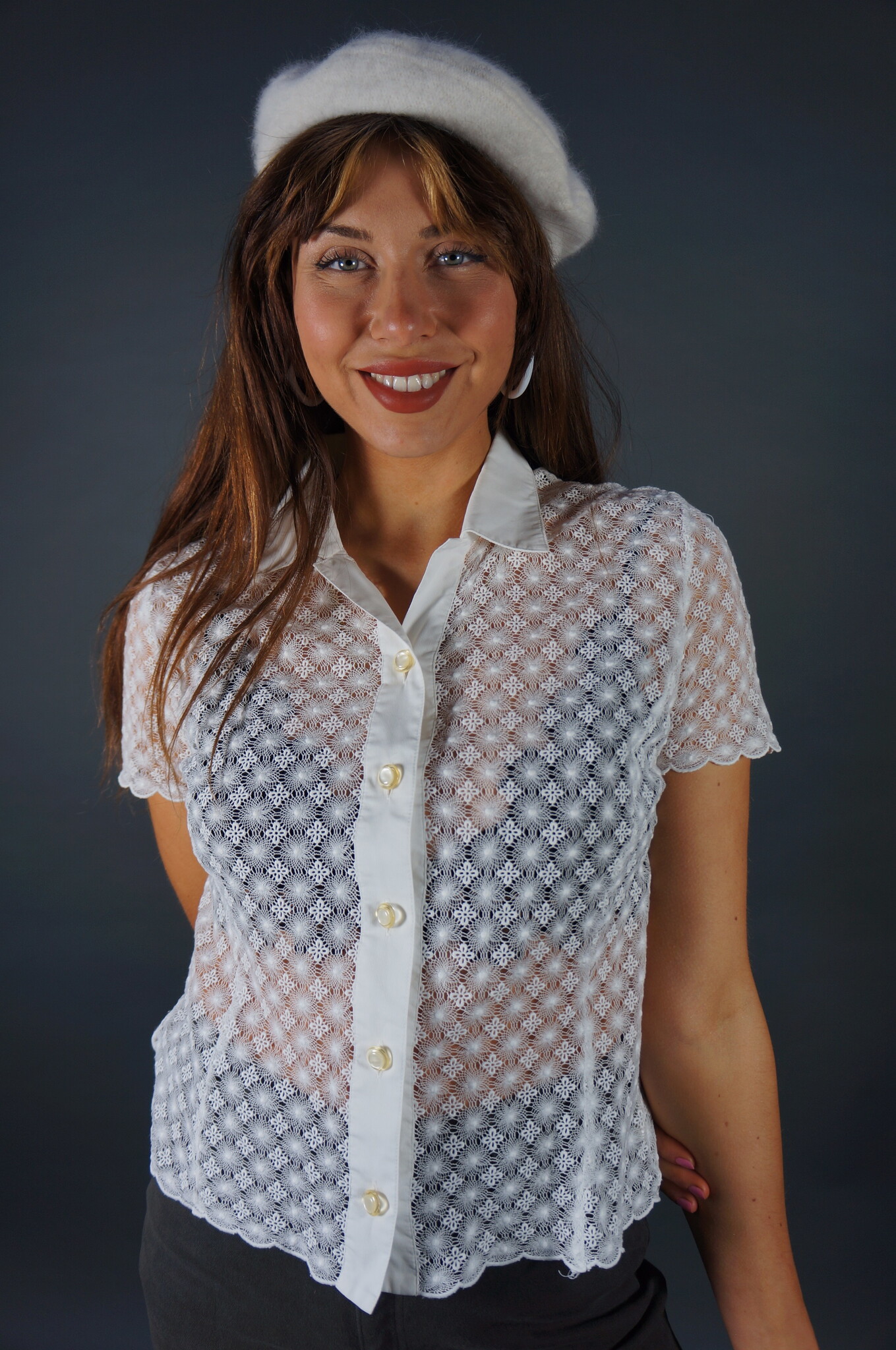 Escada Cotton Flower Blouse