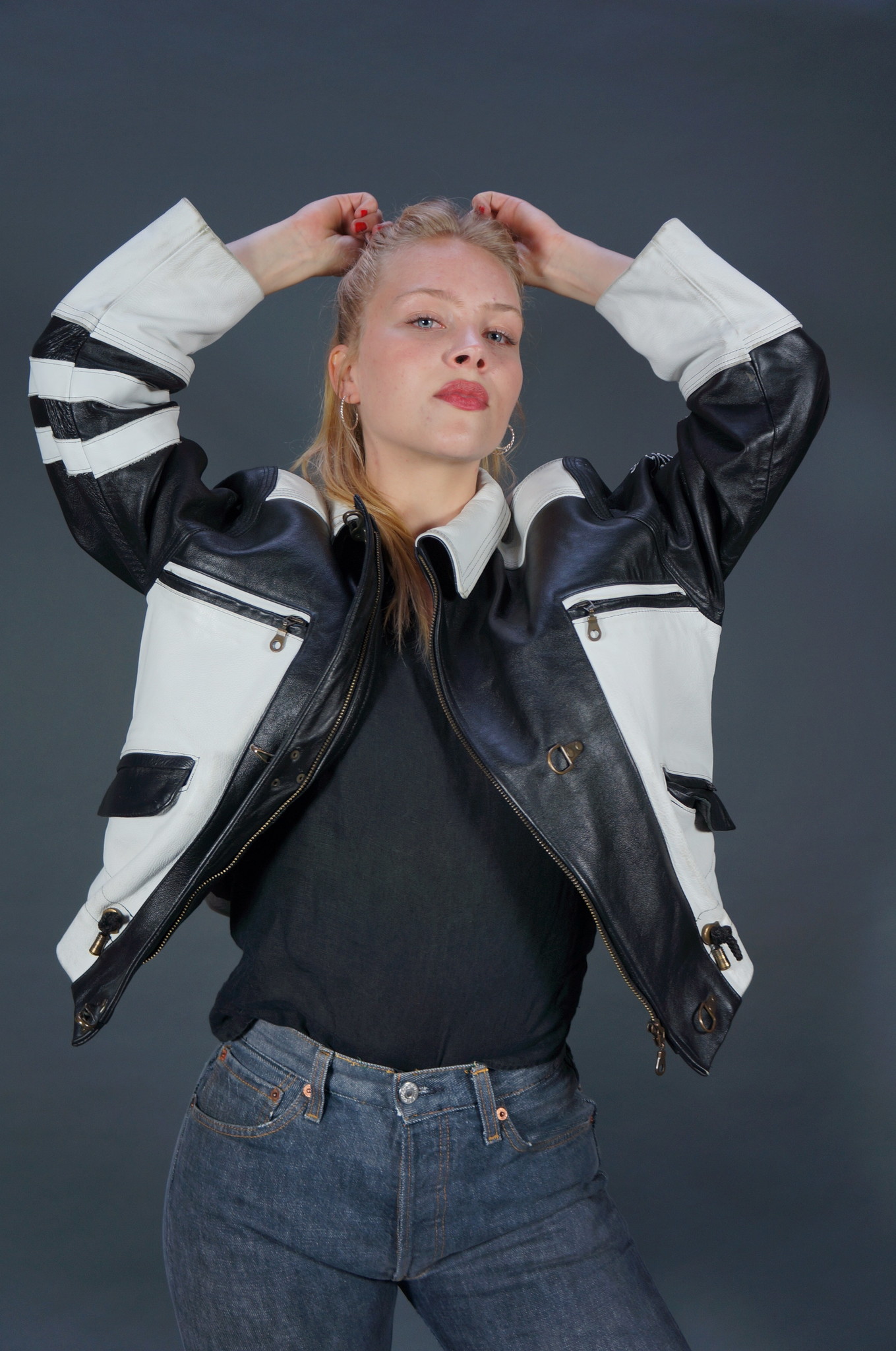 Oriental Leather Cafe Racer Jacket
