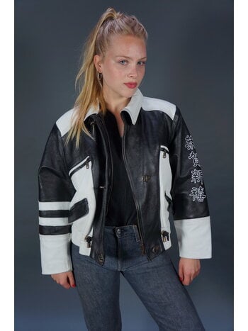 Oriental Leather Cafe Racer Jacket