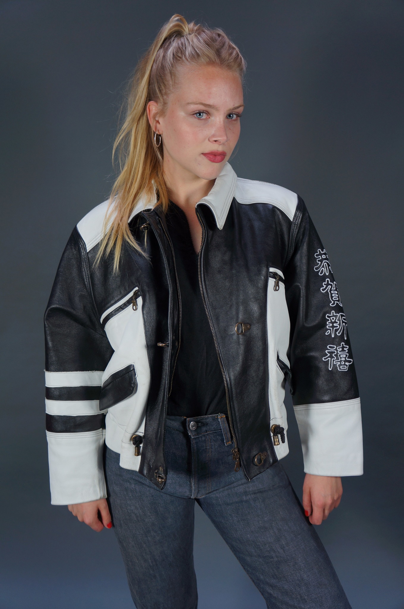 Oriental Leather Cafe Racer Jacket