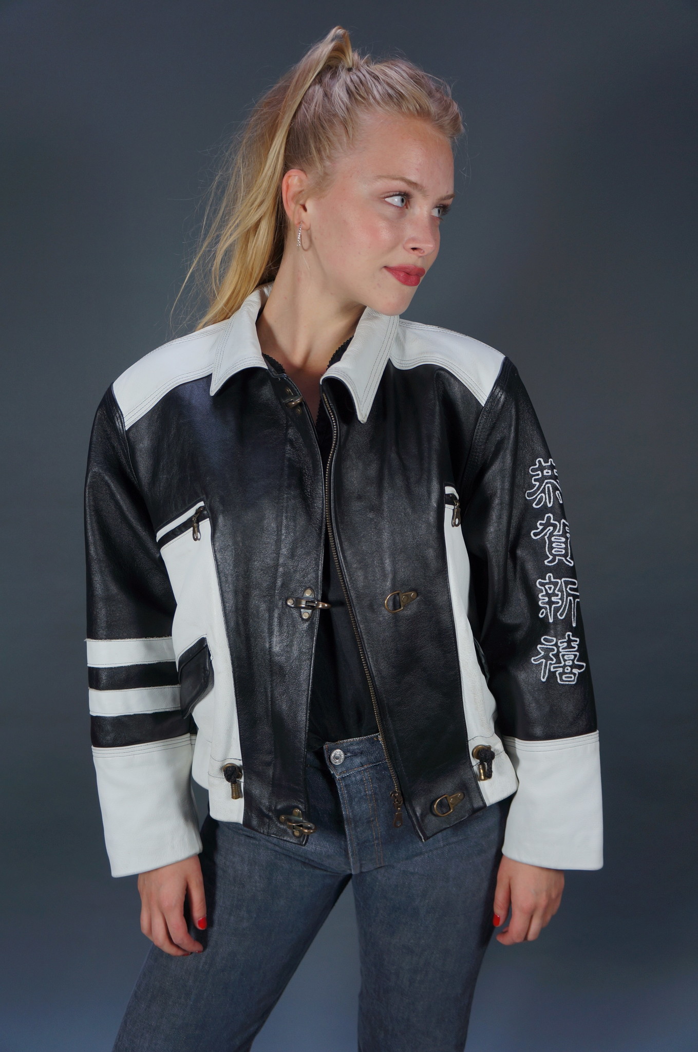 Oriental Leather Cafe Racer Jacket
