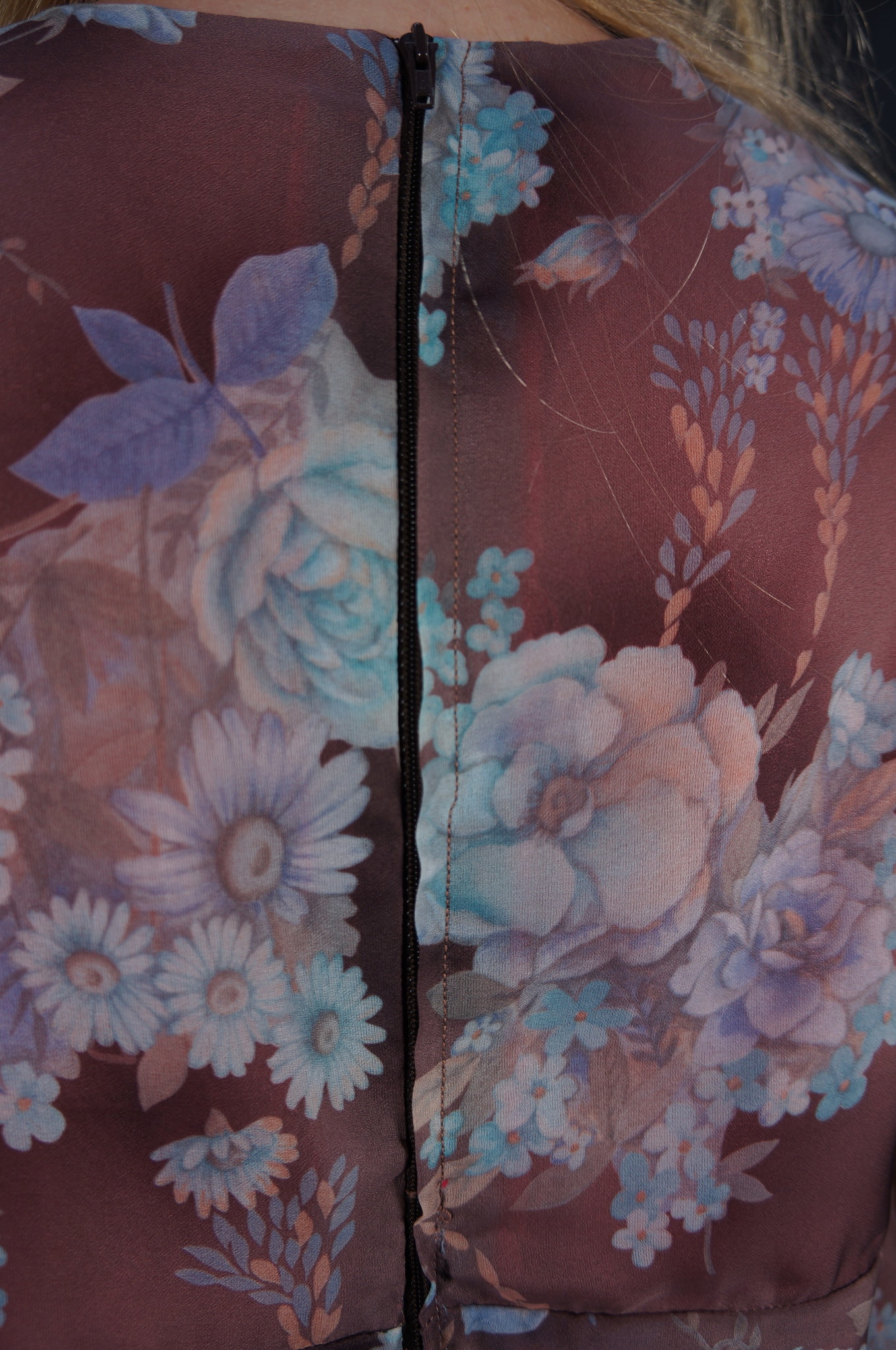 70er Solange Transparentes Kleid — Lila / Blau