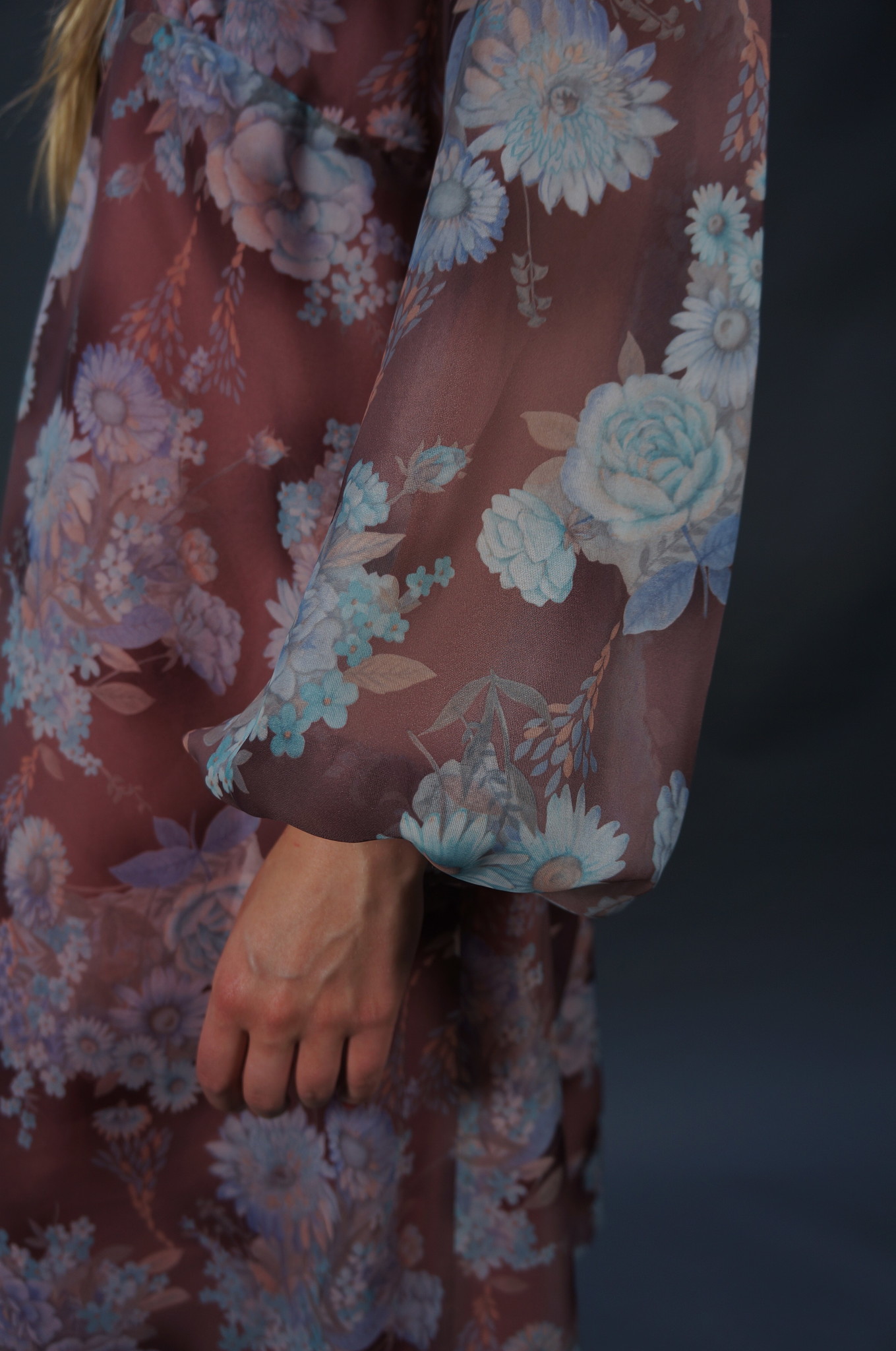 70er Solange Transparentes Kleid — Lila / Blau