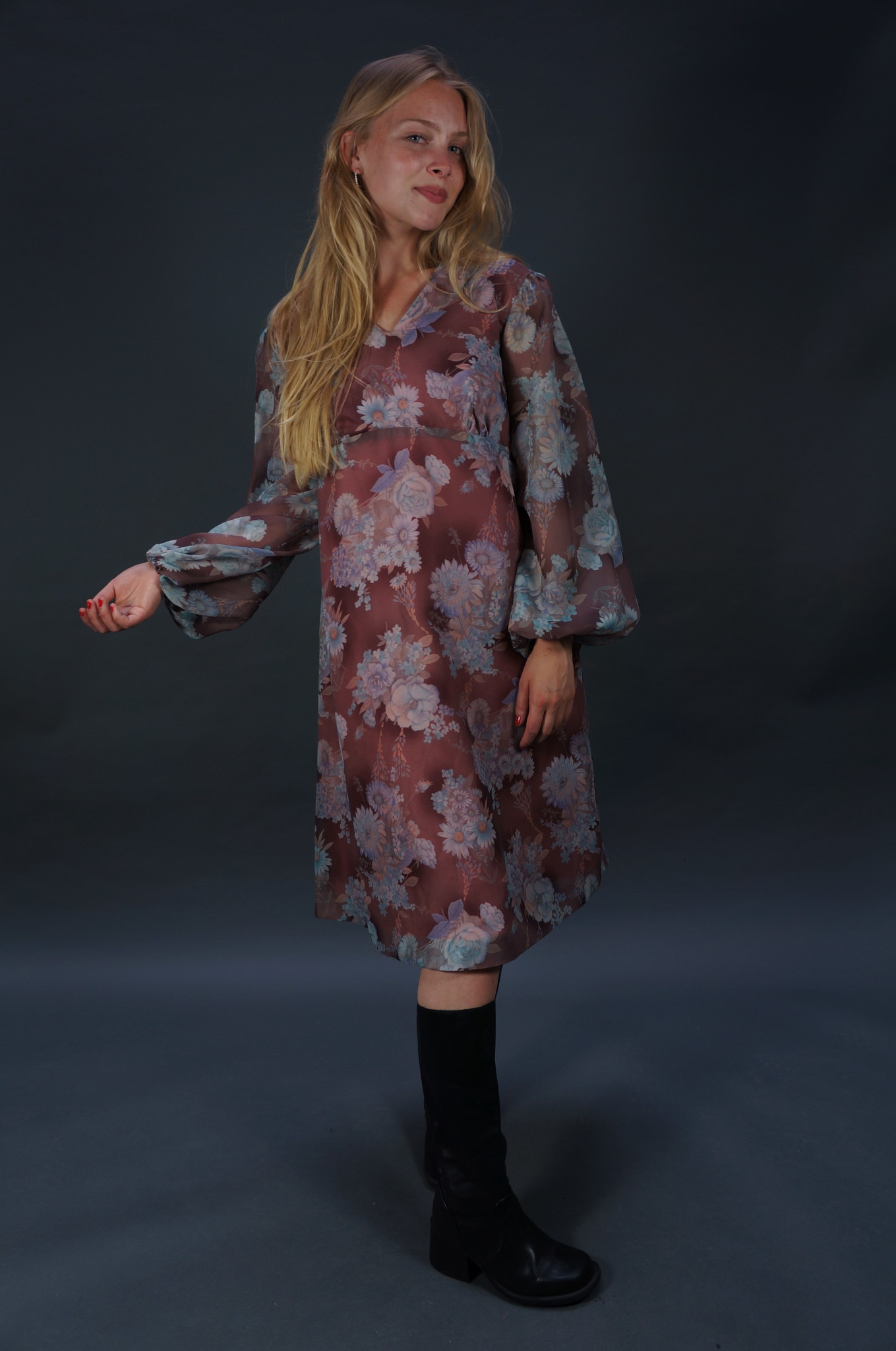 70er Solange Transparentes Kleid — Lila / Blau
