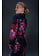 70er Button-Up Blumen Maxikleid — Blau / Grün