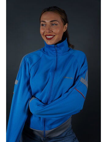 70er Adidas Blau & Grau Trainingsjacke — L