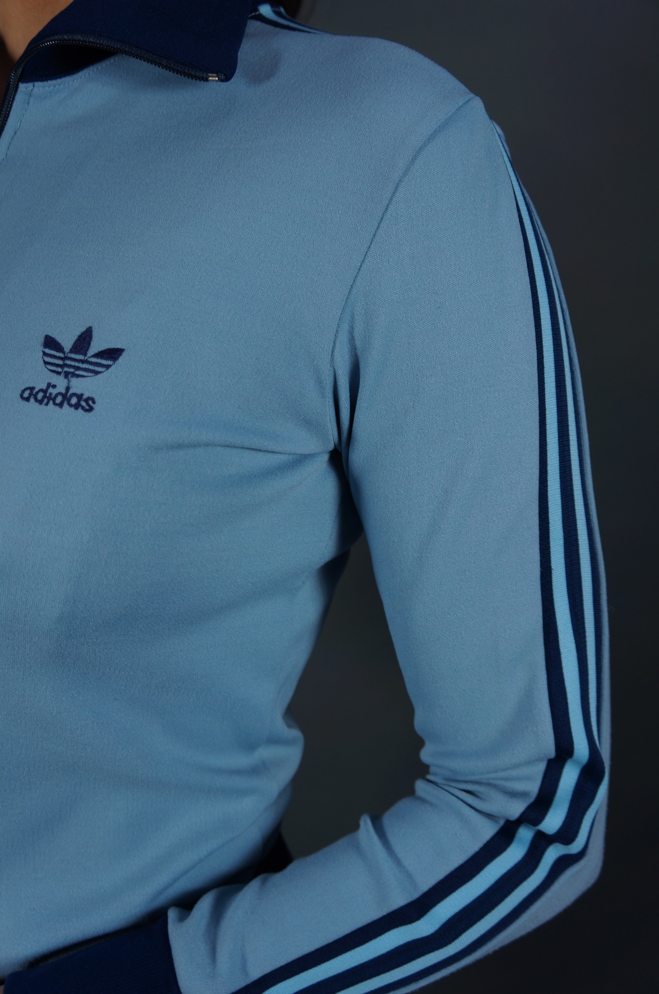 70er Adidas Blau Trainingsjacke — S/M