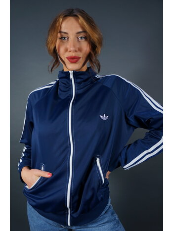 70s Adidas Track Jacket — Darkblue / White
