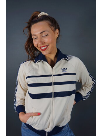 70er Adidas Trainingsjacke — Off-Weiß (Gelbstich)